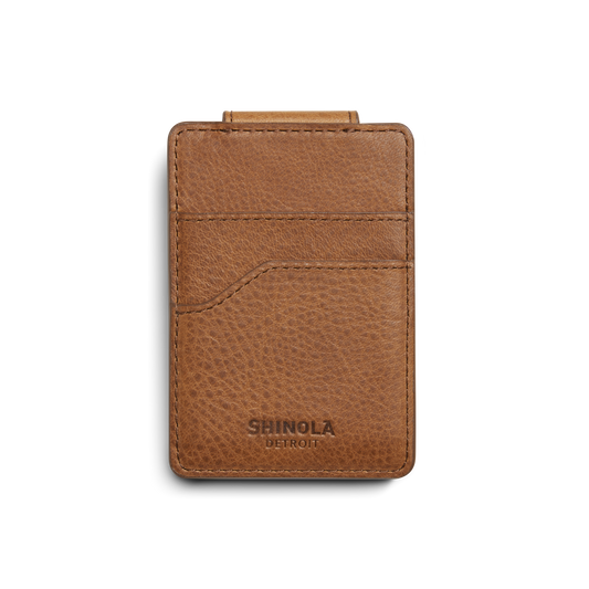 Magnetic Money Clip Card Holder - Tan