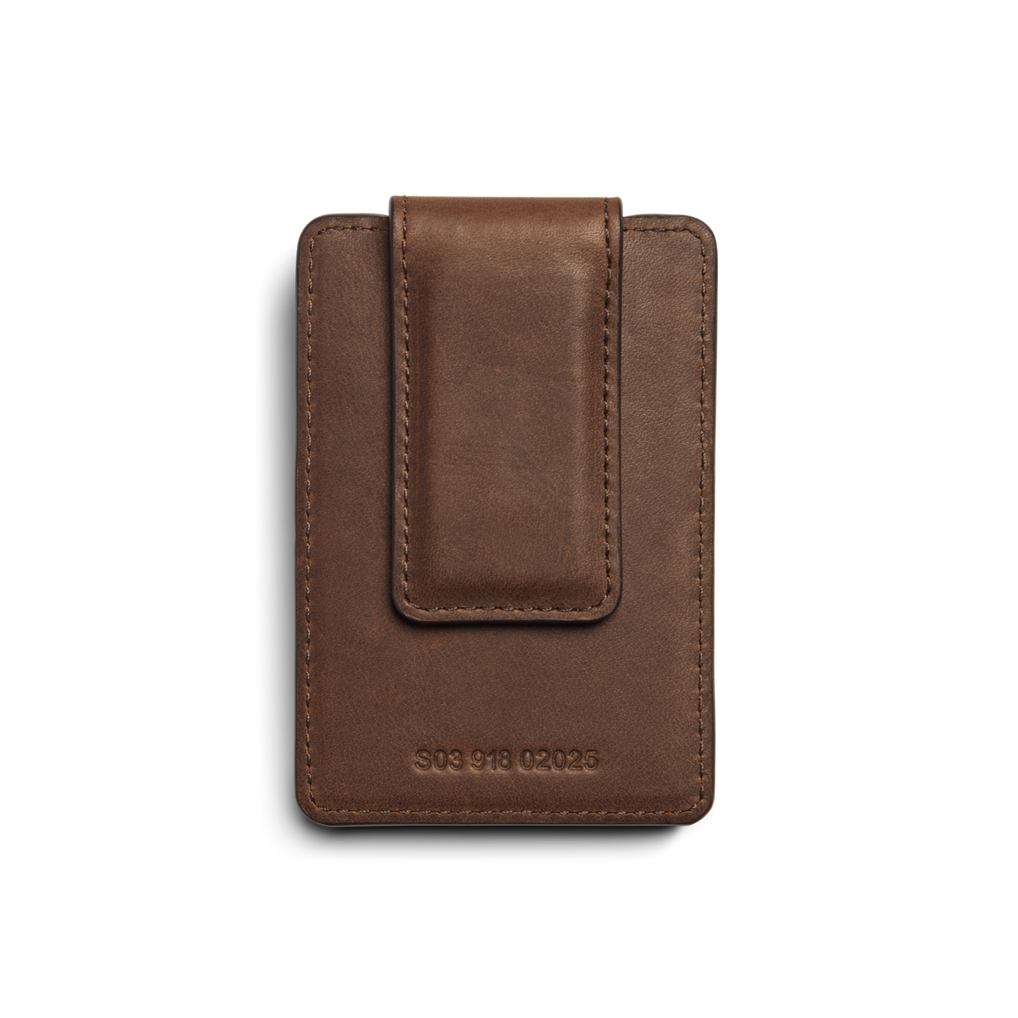 Magnetic Money Clip Card Holder - Medium Brown